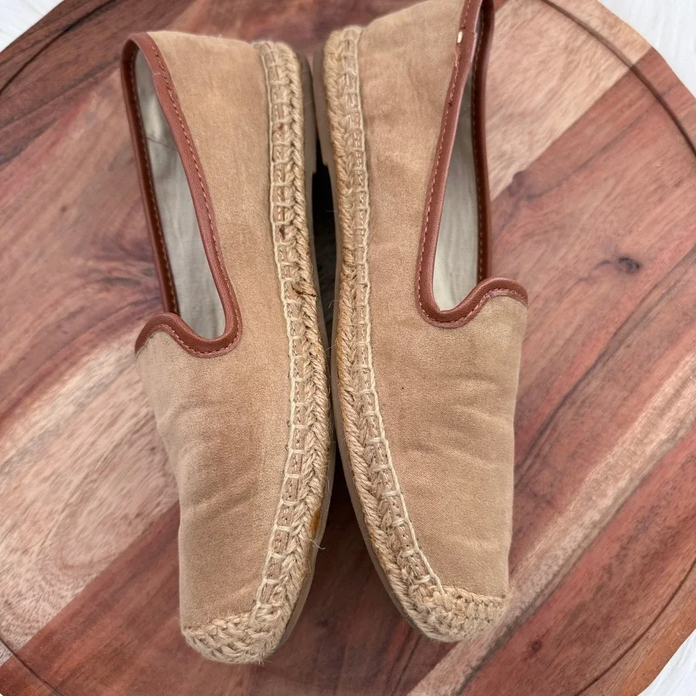 GH Bass Jenna Womens Tan Faux Suede Espadrille Loafers Slip On Shoes 5.5M
